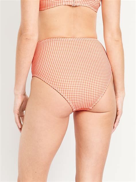 High Waisted Textured Bikini Swim Bottoms Old Navy
