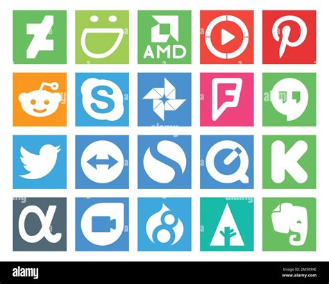 Social Media Icon Pack Including Kickstarter Simple Chat