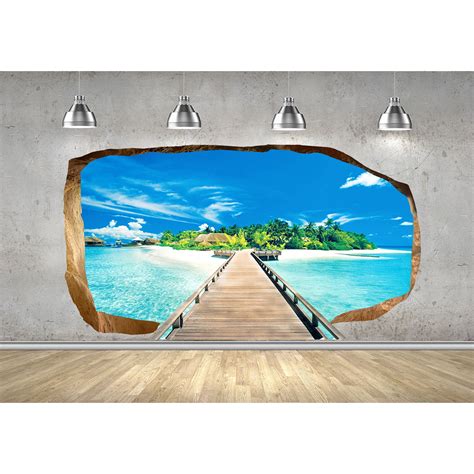 Startonight D Mural Wall Art Photo Decor Bridge For Island Amazing