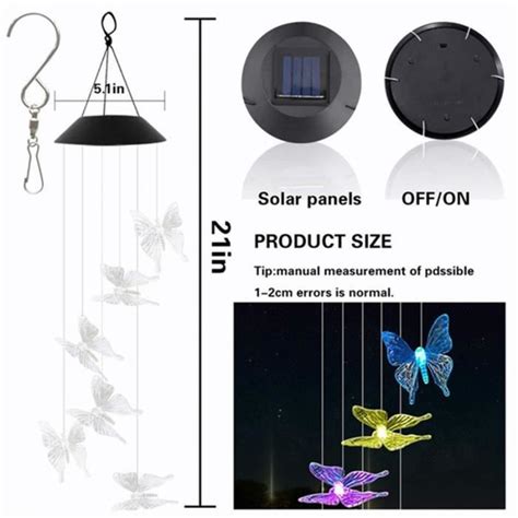 Carillon éolien LED à énergie solaire colibri Transparent couleur