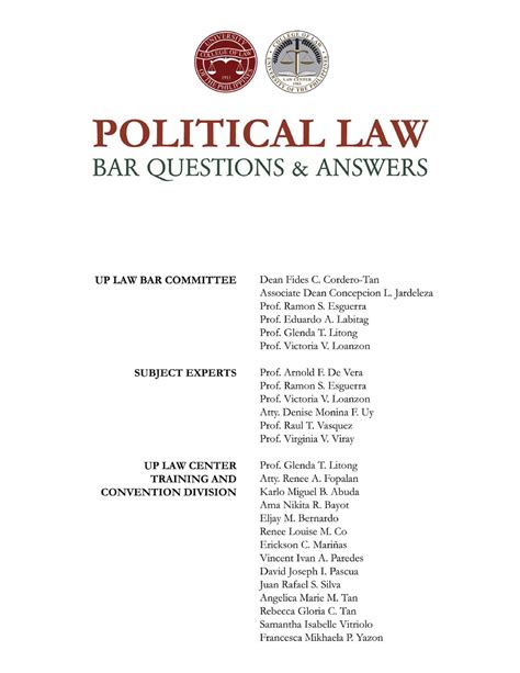 Up Bar Qa Political Law Table Of Contents I Preliminary