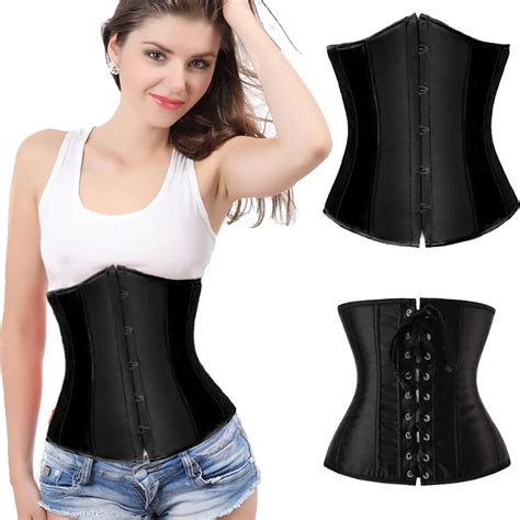 Goth Underbust Corset Cupless Waist Cincher Corsets Bustier Top Slim