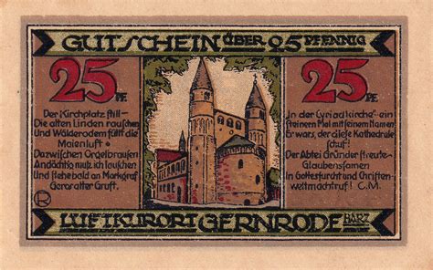 Pfennig Gernrode Im Harz Ville De Gernrode Im Harz Numista