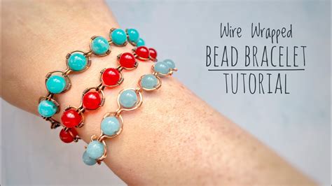 How To Make Wire Wrap Gemstone Bracelet The Easy Way Youtube