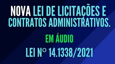 Nova Lei de Licitações LEI Nº 14 133 DE 1º DE ABRIL DE 2021 lei 14