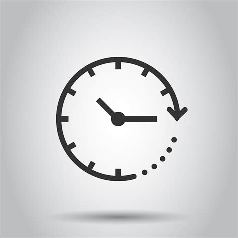 Icono de reloj en estilo plano ver ilustración vectorial sobre fondo