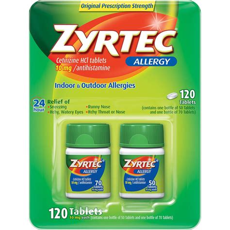 Zyrtec Tablets 10 Mg 120 Ct 2 Pk