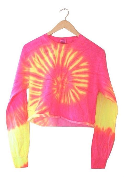 Tropical Tie Dye Cropped Long Sleeve Tee Long Sleeve Tunic Top Long