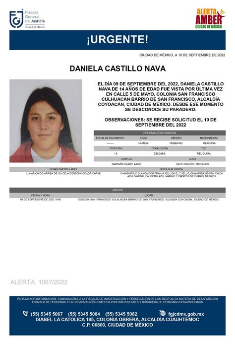 Fiscalía CDMX on Twitter Ha sido localizada la menor Daniela Castillo