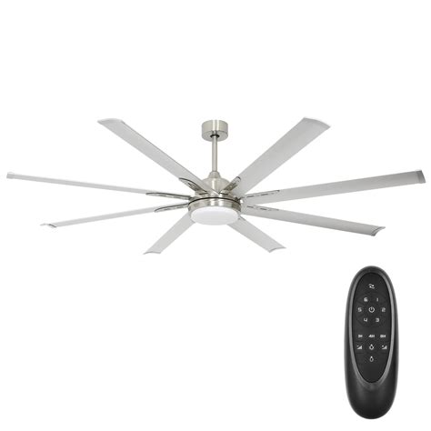 72 Inch Damp Rated Industrial DC Motor Ceiling Fan With LED Light ETL