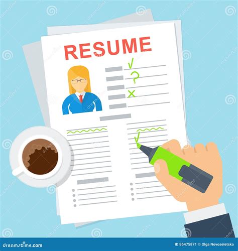 Woman Resume Writing Stock Vector Illustration Of Abstract 86475871