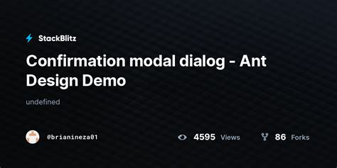 Confirmation Modal Dialog Ant Design Demo Stackblitz