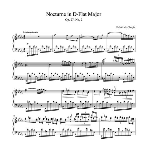 Chopin Nocturne Op 27 No 2 In D Flat Major Frédéric François