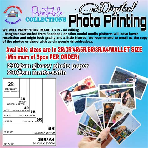 Digital Photo Printing - 2R/3R/4R/5R/6R/8R/A4/Wallet Size | Lazada PH