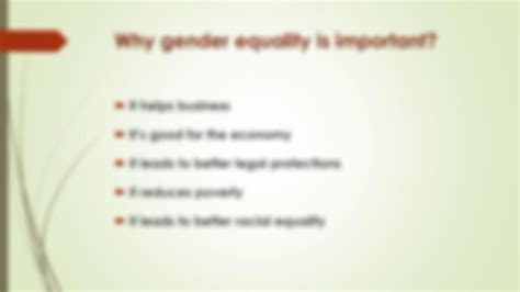 Solution Gender Equality Study Material Studypool