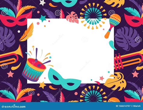 Party Border Stock Vector Illustration Of Tropical 166614707