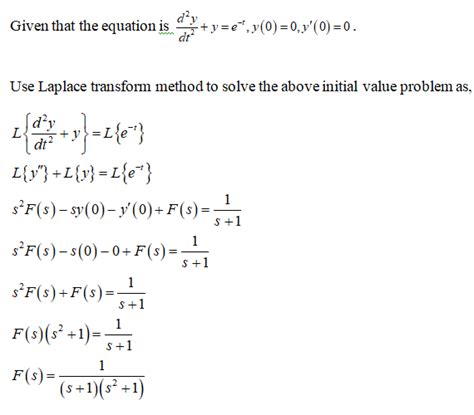 Answered Use Laplace Transform Method To Solve Bartleby