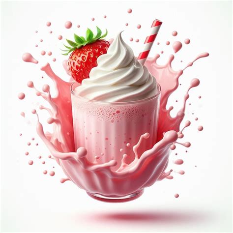 Premium Photo Strawberry Milk Shake Splash