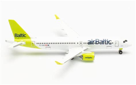 Herpa Wings 535328 Airbus A220 300 Air Baltic 100th A220 Yl Aau