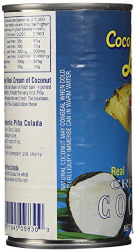 Coco Lopez Real Cream Of Coconut 15 Ounce Can Original Fresh