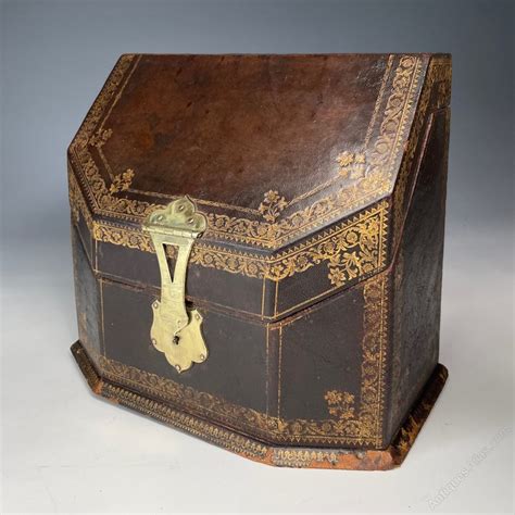 Antiques Atlas Th Century Gilt Tooled Leather Stationery Box By