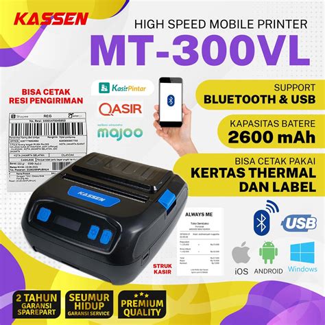 Jual Printer Thermal Bluetooth Kassen MT 300VL 80mm Support Kertas