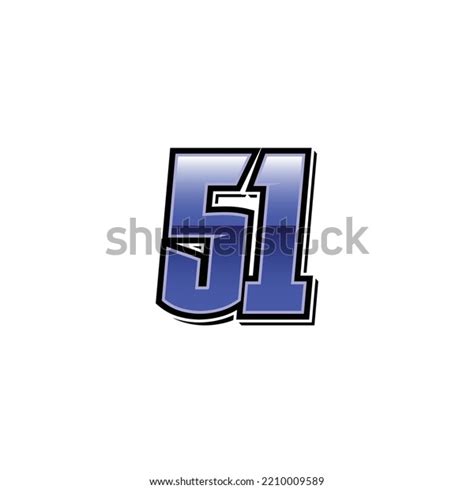 Number Vector Sports Racing Number 51 Stock Vector (Royalty Free ...