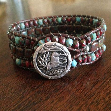 Beaded Leather Bracelet By MountainModa On Etsy Button Jones Crafters