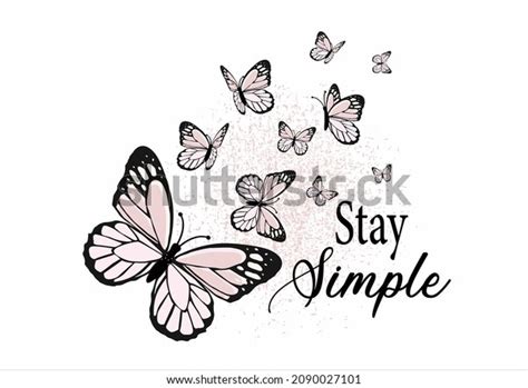 Pink Butterfly Vector Art Design Hand Stock Vector Royalty Free