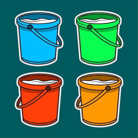 Premium Vector Beach Sand Bucket Doodle Sticker Illustration