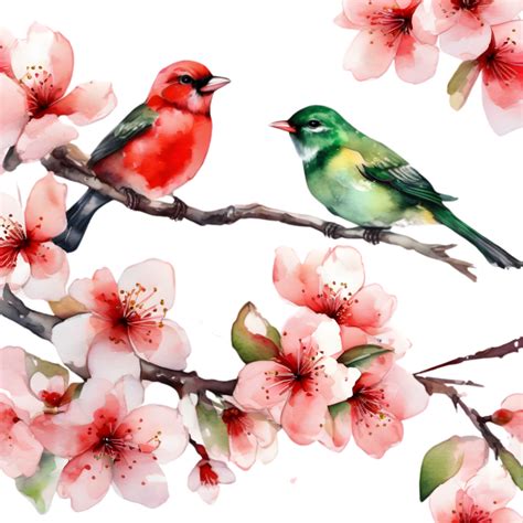 Watercolor Paintings Of Colorful Birds Ai Generated 33053142 PNG