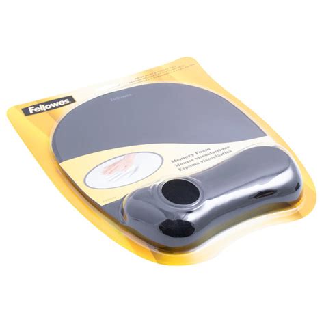 Fellowes 9176501 Black Mouse Pad With Foam Wrist Rest