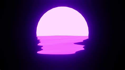 Bright Purple Sunset Or Moon Reflection In Water Or The Ocean On Black Background 23448841