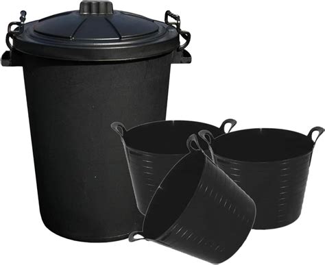 Black Litre Storage Bin X L Flexi Tubs Heavy Duty Cement Mixing