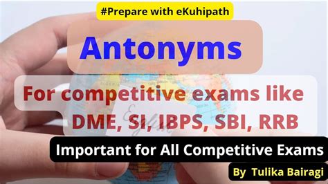 Antonyms English Grammar Important Lesson For Competitive Exams