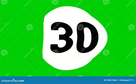 Number 30 Thirty Cartoon Animation on White Sphere Green Screen ...