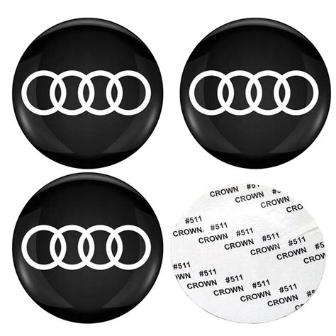 4szt Naklejki Emblemat na koła felg samochodu logo Audi 65mm 50510358