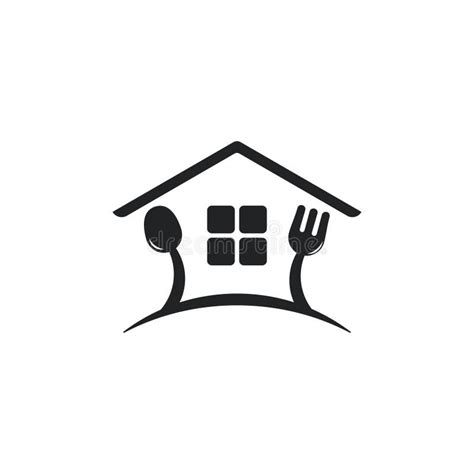 Spoon Fork Restaurant House Logo Vector Stock Vector - Illustration of ...