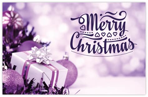 Merry Christmas (Purple Parcel) - 55mm x 85mm Florist Cards - CelloExpress