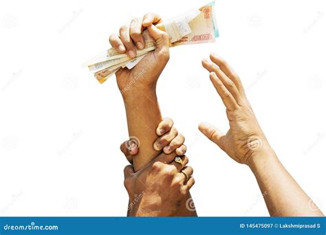 Concept Showing Of Greed For Money Hands Trying To Grab Money From