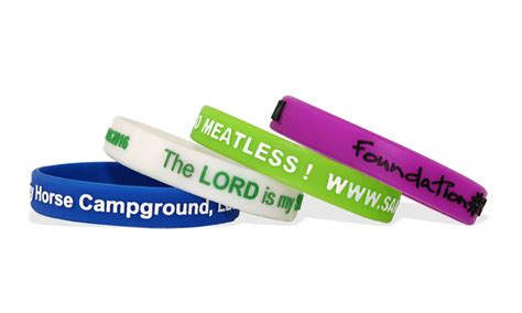 Custom Silicone Wristbands Medium Size Printed Embossed PDC