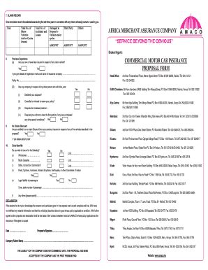 Fillable Online Commercial Motor Proposal Form Ai Fax Email Print