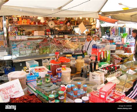 Italian Market Deli Stall Stock Photo Alamy