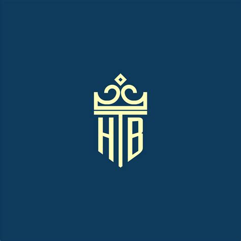 HB Initial Monogram Shield Logo Design For Crown Vector Image 24125422