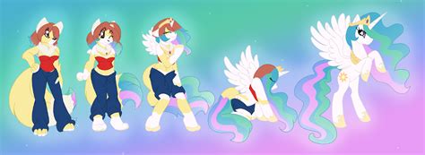 Safe Artist Akuoreo Princess Celestia Oc Oc Garness