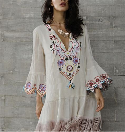 Robe franges brodée boho boheme chic DRESS1719 mony ronyboho