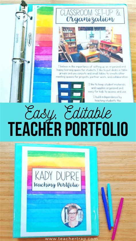 EDITABLE Teacher Portfolio Template Teaching Resume (Bright and Colorful!) | Teacher portfolio ...