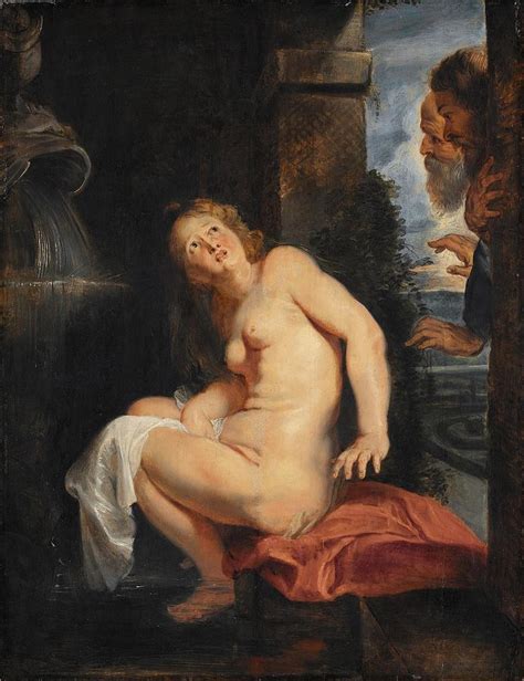 Susanna And The Elders Drawing By Peter Paul Rubens Flemish Fine Art