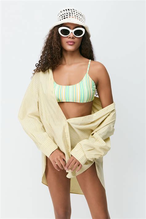 İp Askı Bikini Takım Yeşil Sarı