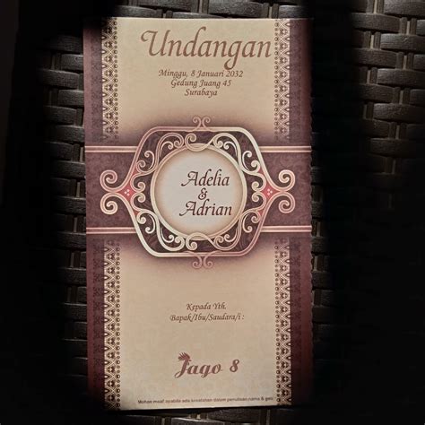 Jual Blangko Undangan Atau Kertas Undangan Pernikahan Jago 08 Dengan